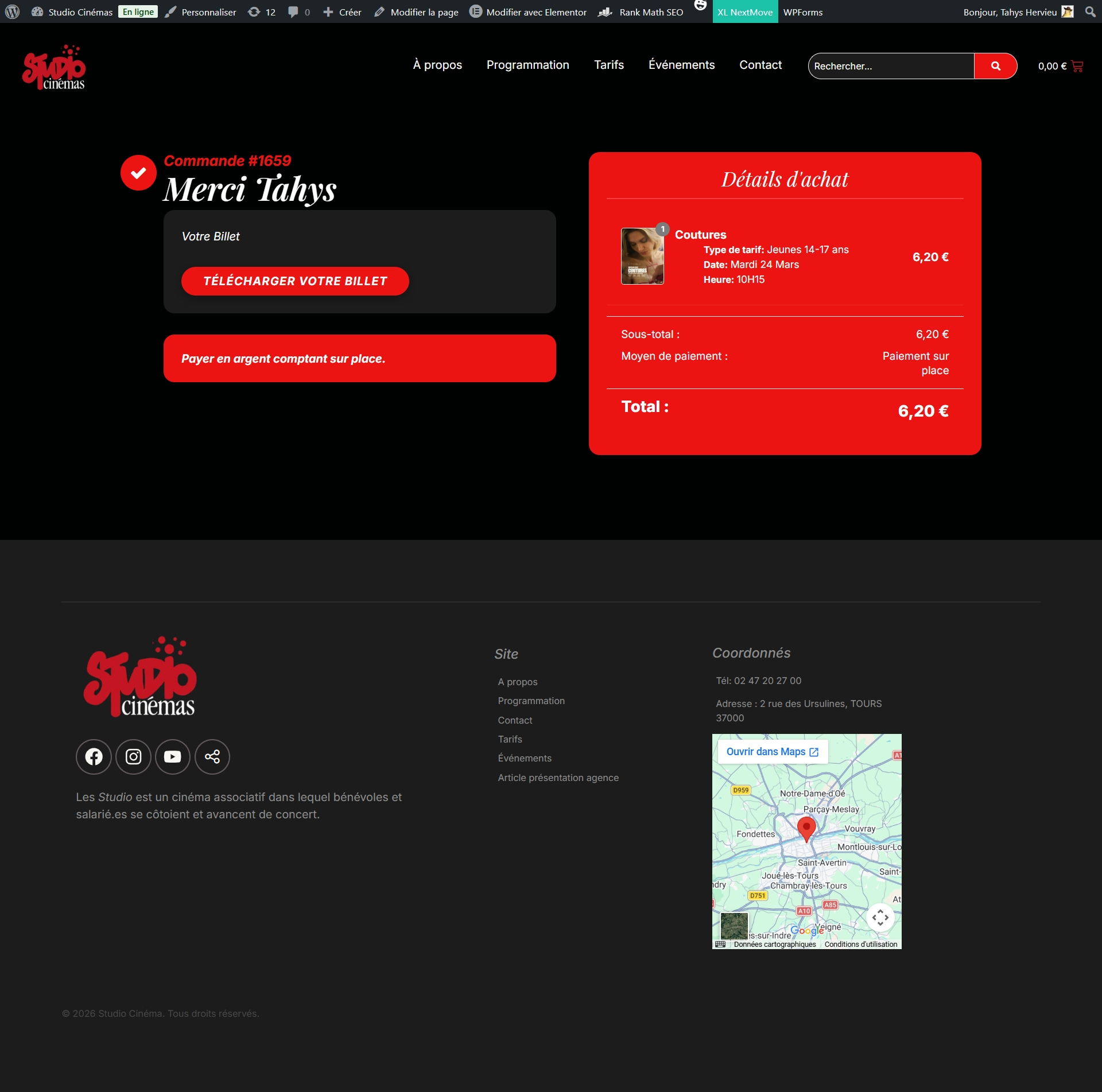 Page confirmation achat